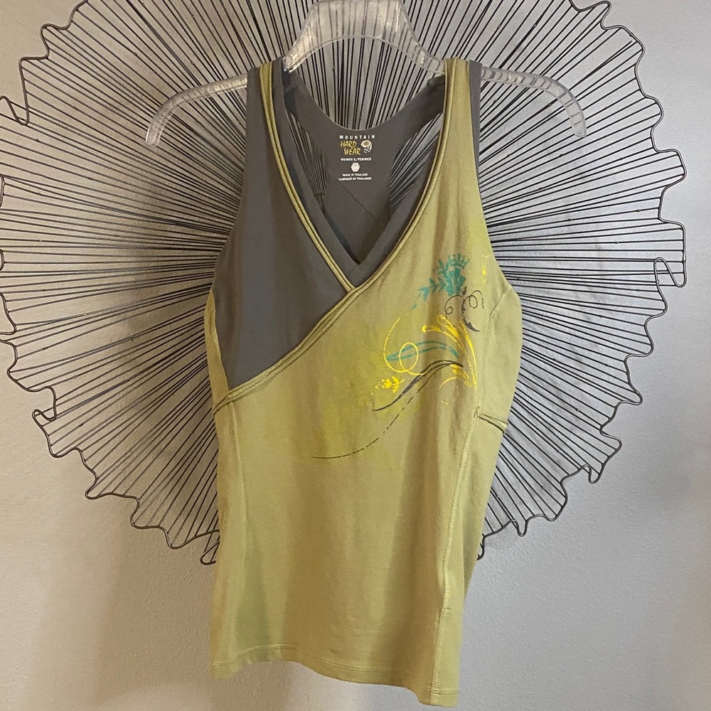 Mountain Hardwear Performance Tank Chartreuse & Gray Size Large
